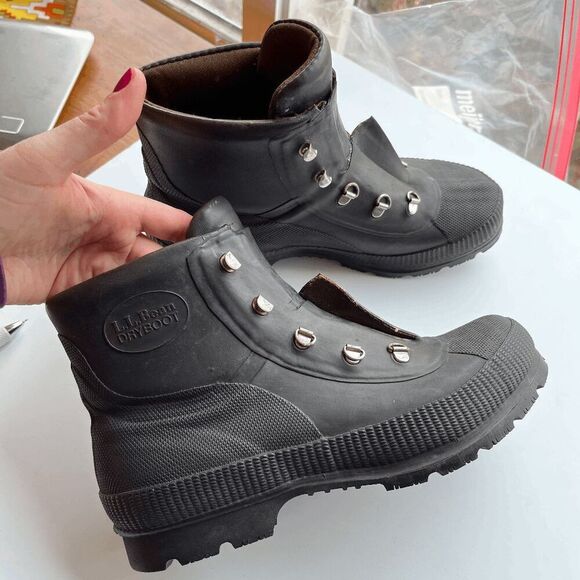 Vintage L.L. Bean DryBoot Rubber Hiking Boots Sz 9 Waterproof Workwear - Picture 7 of 11